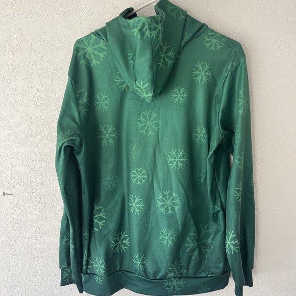 Pullover Cat Tree Christmas Long Sleeve Hoodie wIth Pockets Mens Sz Large - Picture 4 of 8